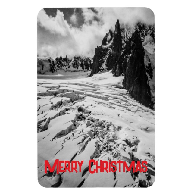 Imán Grieta Glacial Mont Blanc, Francia Navidad  (Vertical)