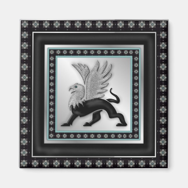 Imán Griffin plateado (Frente)
