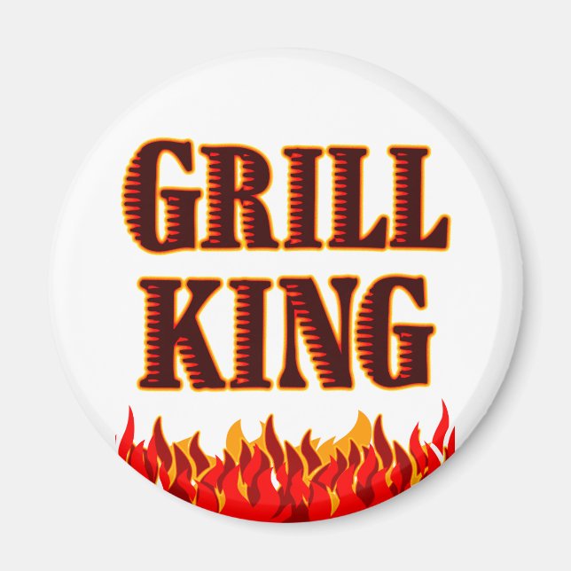 Imán Grill King BBQ Saying Magnet (Frente)
