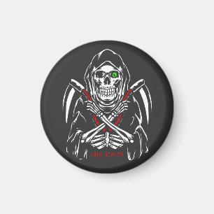 Imán Grim Reaper Scythe Death Skeleton Bones Halloween