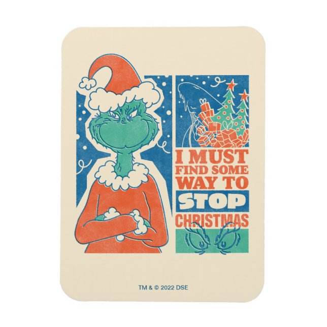 Imán Grinch | Detener Navidad Gráfico Antiguo (Vertical)