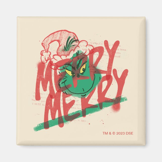 Imán Grinch | Grunge Gráfico Alegre Alegre (Frente)