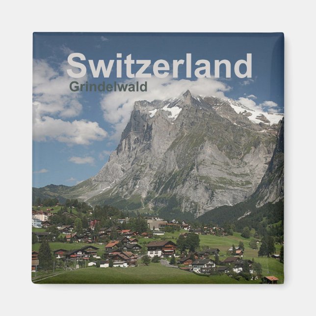 Imán Grindelwald Suiza Magnet Travel Souvenir (Frente)