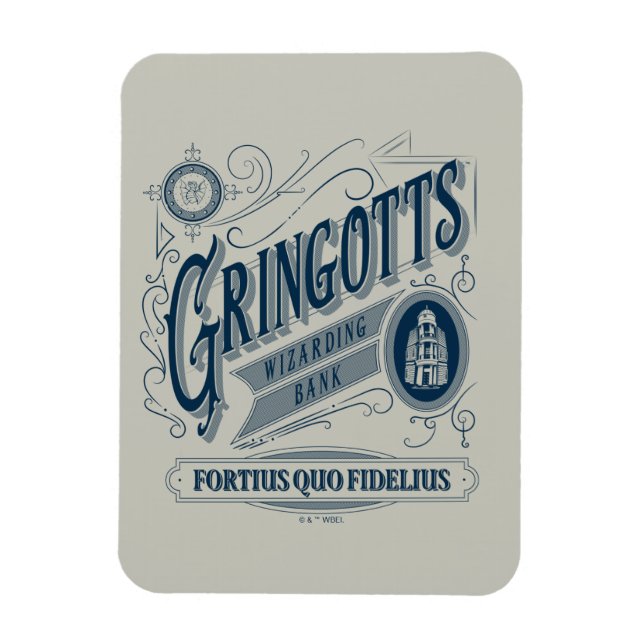 Imán GRINGOTTS Wizarding Bank Vintage Graphic (Vertical)
