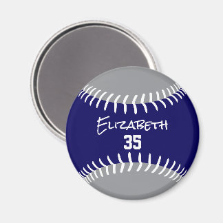 Imán gris azul o CUALQUIER equipo color sofball béisbol