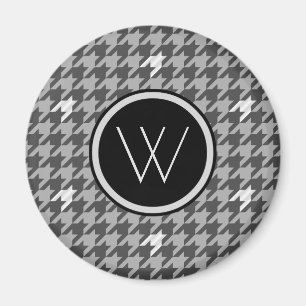 Imán Gris con acento plateado Houndstoth Magnet