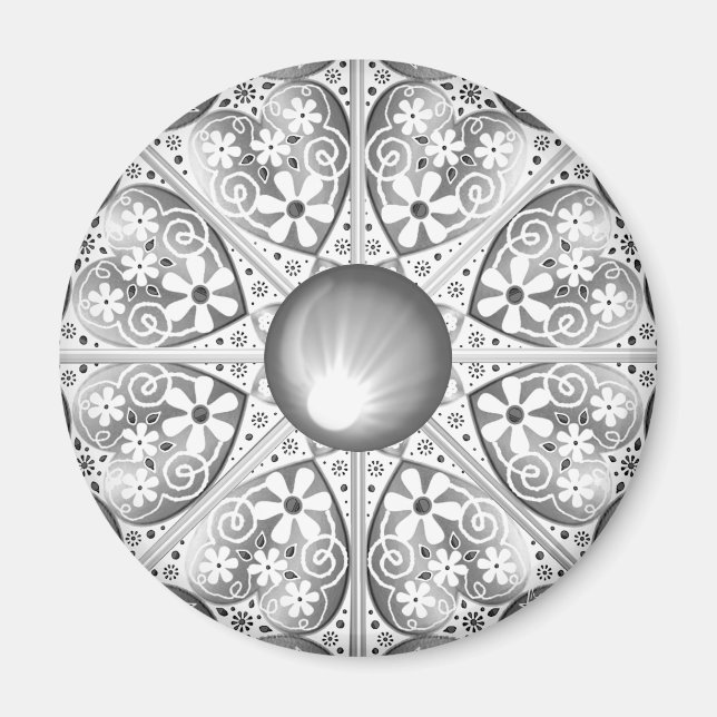 Imán Gris de encaje cerámico (Frente)