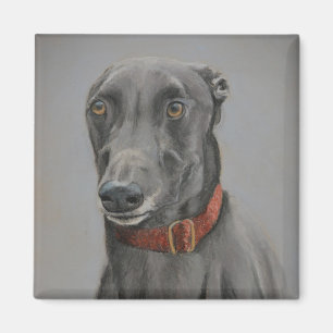 Imán gris del arte del perro del galgo