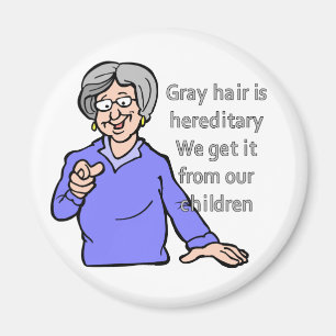 Imán gris del pelo