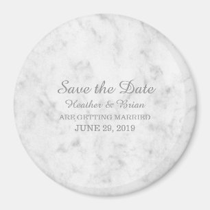 Imán Gris Elegant Marble Save the Date