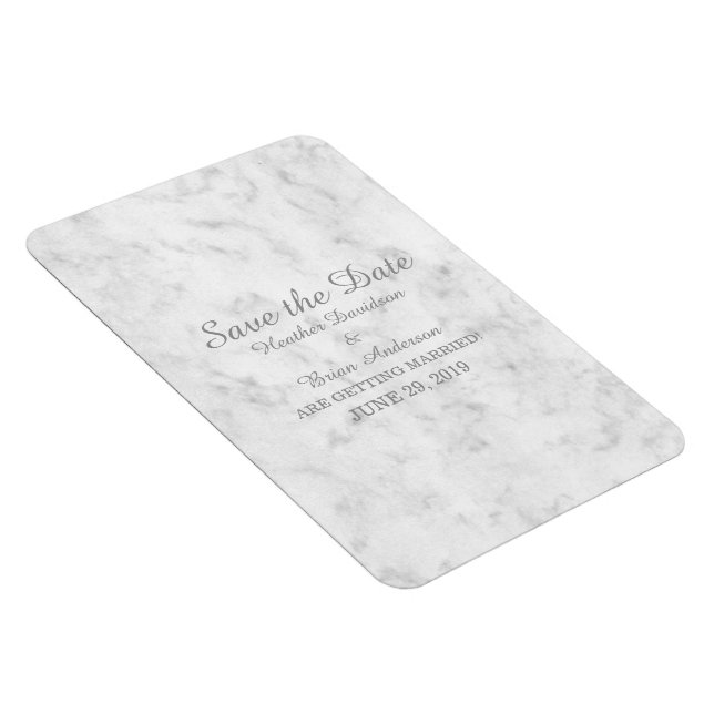 Imán Gris Elegant Marble Save the Date (Lado Derecho)