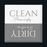 Imán Gris elegante | Blanco | Lavavajillas<br><div class="desc">Un lavavajillas perfecto imán limpio y sucio que ayudará a todo aquel que dude de que los platos estén limpios o sucios. Ideal para los hogares ocupados, este imán es fácilmente editable y viene con la plantilla 'Limpiar, por favor vaciar... y Sucio, no usar... ' en gris y blanco elegante...</div>