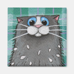 Imán gris estáticamente cargado del gato