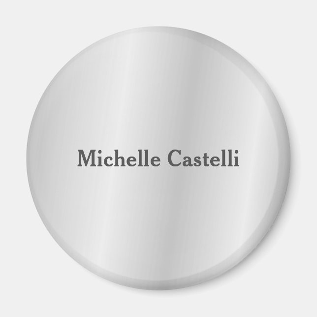 Imán Gris plateado Profesional Único Clásico Simple (Frente)