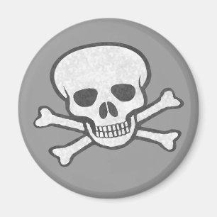 Imán Gris Skull & Crossbone Magnet