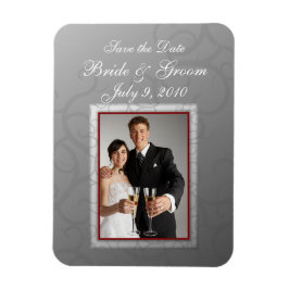 Imán Gris Swirl Save the Date Premium Magnet