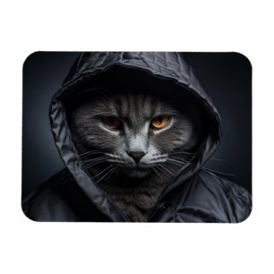 Imán Gris Tom Cat Con Chaqueta De Hoodie Magnet
