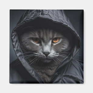 Imán Gris Tom Cat Con Chaqueta De Hoodie Magnet