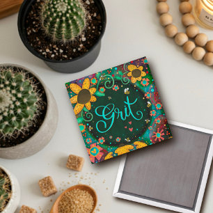 Imán Grit Bumblebee Hearts Fun Floral Inespirivitalidad