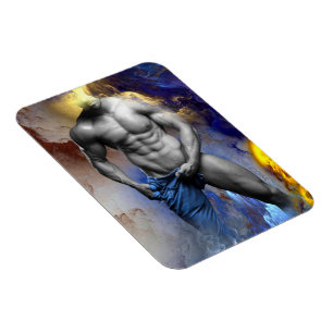 Imán Grito de la figura muscular masculina en escala de