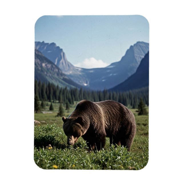 Imán Grizzly Bear in Glacier National Park Travel (Vertical)