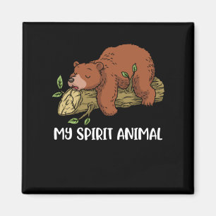 Imán Grizzly Bear Regalo Hombres Mi Espíritu Animal Gri