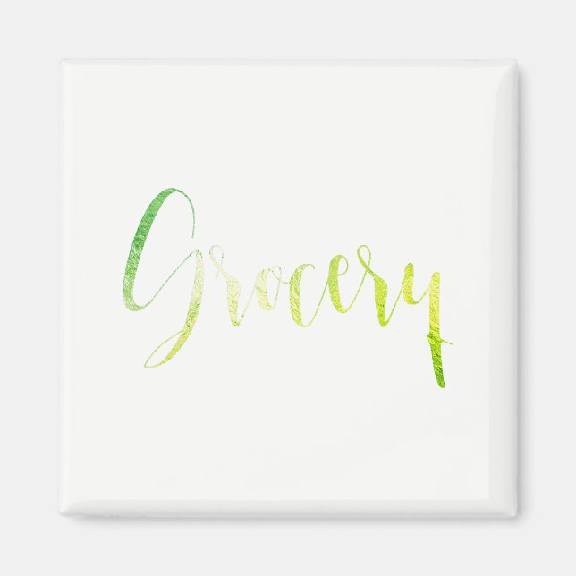 Imán Grocerge Green Leaf Black Planner Home Office Whit (Frente)