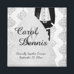 Imán Groom & Bride Keepsake<br><div class="desc">El Día De La Boda Favorece A Los Magnates. Un día de bodas Manténgase listo de la novia y el novio para personalizar. Nota ✔: No es necesario cambiar todas las áreas de plantilla. 📌 Si necesita una mayor personalización, haga clic en el botón "Haga clic para más Personalizares" o...</div>