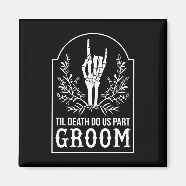 Imán Groom Bride Skeleton Parejas a juego Boda (Frente)