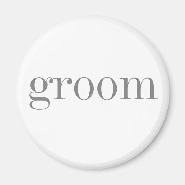 Imán Groom de texto gris (Frente)