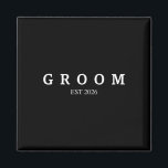 Imán Groom Est. 2026 Boda Casada<br><div class="desc">Groom Est. Preparación del compromiso casado de la Boda de 2026</div>
