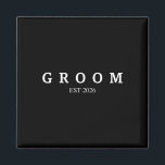 Imán Groom Est. 2026 Boda Casada<br><div class="desc">Groom Est. Preparación del compromiso casado de la Boda de 2026</div>