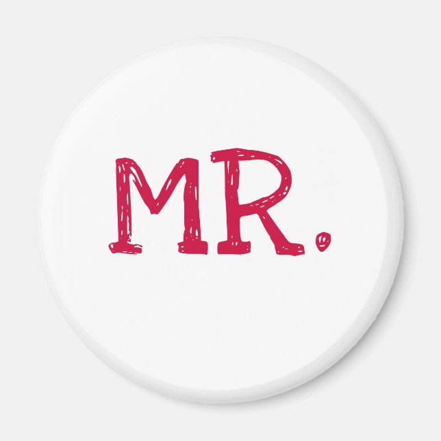 Imán Groom Red Text Mr. (Frente)