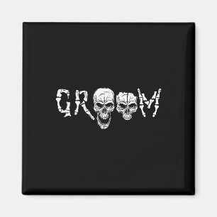 Imán Groom - Skeleton Skull Halloween Boda Bachelet