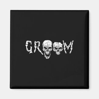 Imán Groom - Skeleton Skull Halloween Wedding Chelor