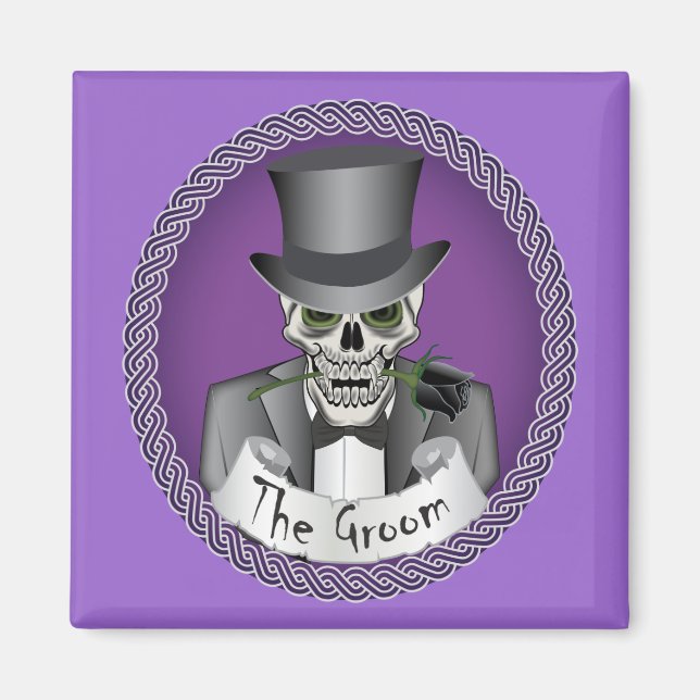 Imán Groom Skull-Purple (Frente)