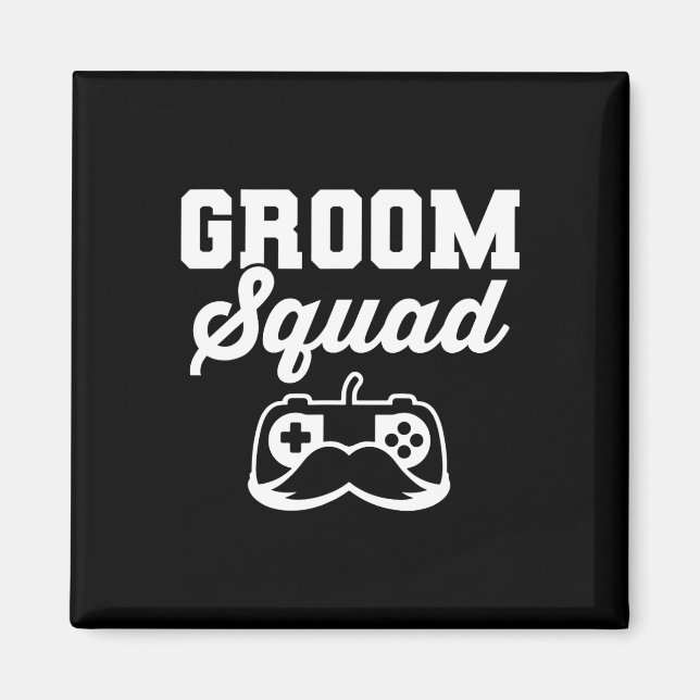 Imán Groom Squad Bacheler Party Groomsmen Gamer (Frente)