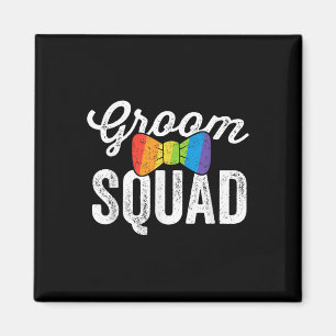 Imán Groom Squad Shirt Lgbt Orgullo Gay Bacheler Boda