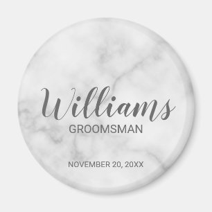 Imán Groomsman personalizado con escritura moderna de m
