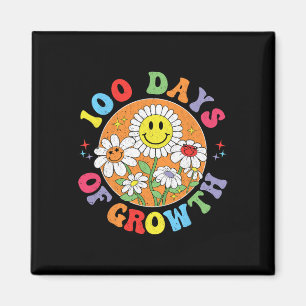Imán Groovy 100 Días De Crecimiento Floral Profesor 100