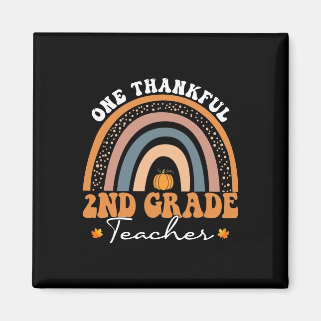 Imán Groovy Acción de Gracias de Maestra Groovy de 2º G (Frente)