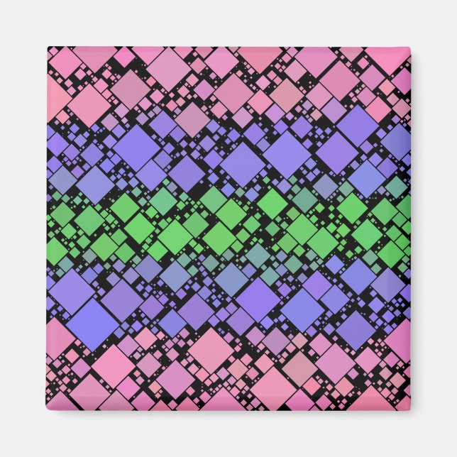 Imán Groovy Boho Retro Mod Geométrico Orgullo Trigénero (Frente)