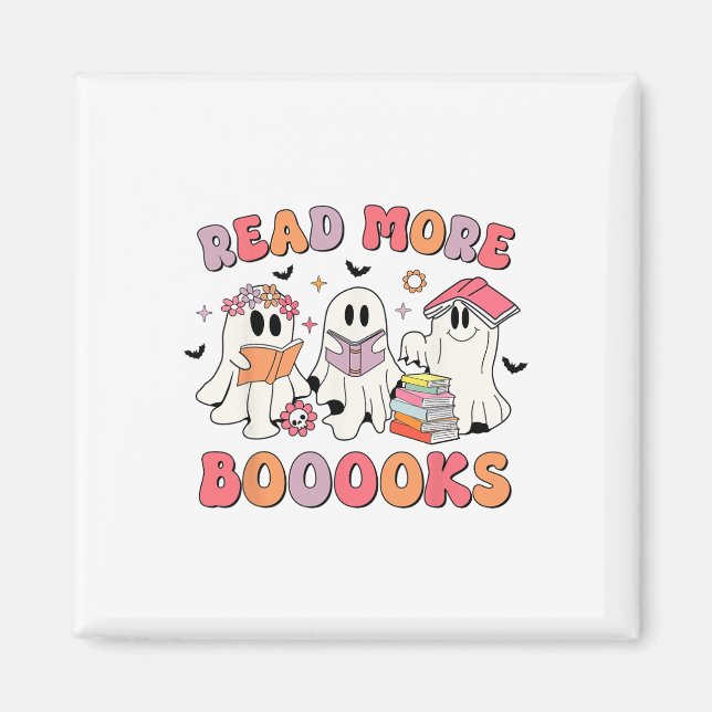 Imán Groovy Booooks Ghost Leer más libros Un profesor g (Frente)
