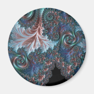 Imán Groovy Colorful Boho Hippie Mandelbrot Arte Fracta