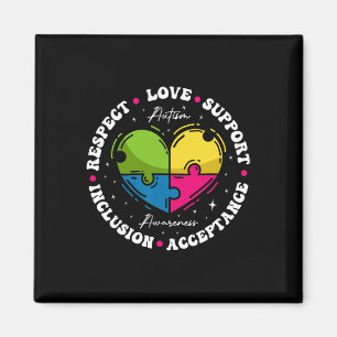 Imán Groovy Conciencia del Autismo Respeto Amor Apoyo A