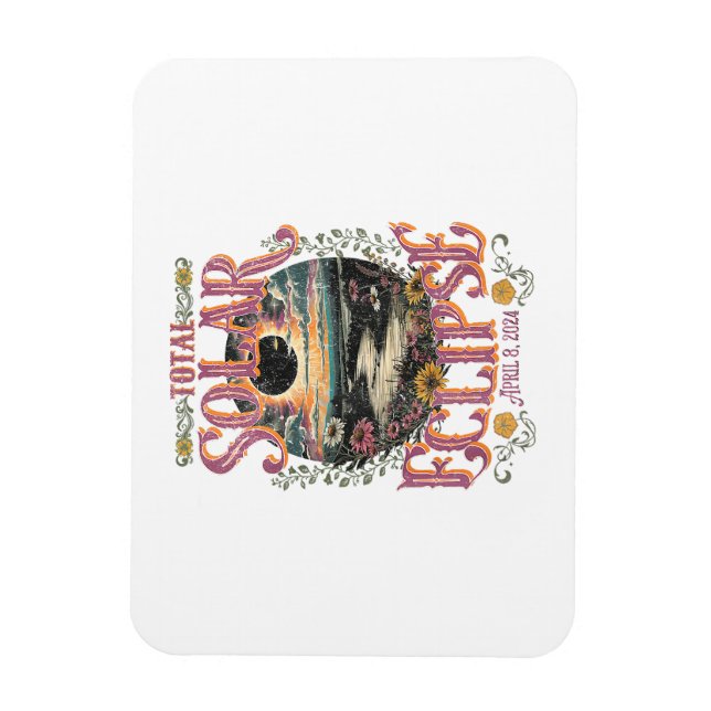 Imán Groovy Eclipse Solar Total Abril 8 2024 Astronomía (Vertical)