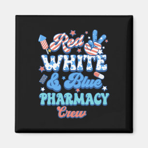 Imán Groovy Farmacéutico Crew Farmacéutico Rojo Blanco 