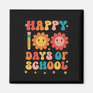 Imán Groovy Feliz 100 días de maestro escolar 100 días