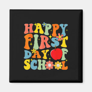 Imán Groovy Feliz Primer Día De Escuela De Vuelta A La