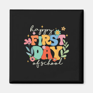 Imán Groovy Feliz Primer Día De La Escuela De Vuelta A